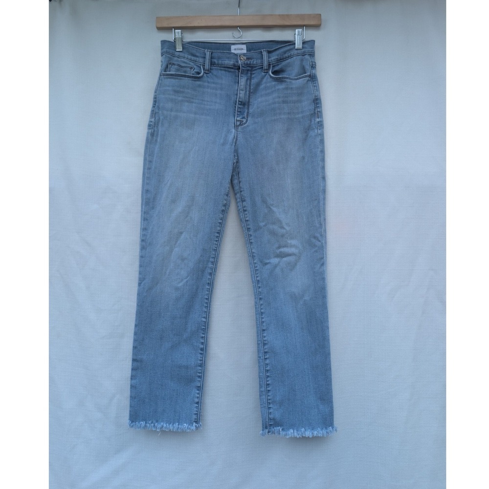 Hudson Slim Straight Jeans Womens 30 Blue Denim‎ Frayed Hem Casual Chic Boho